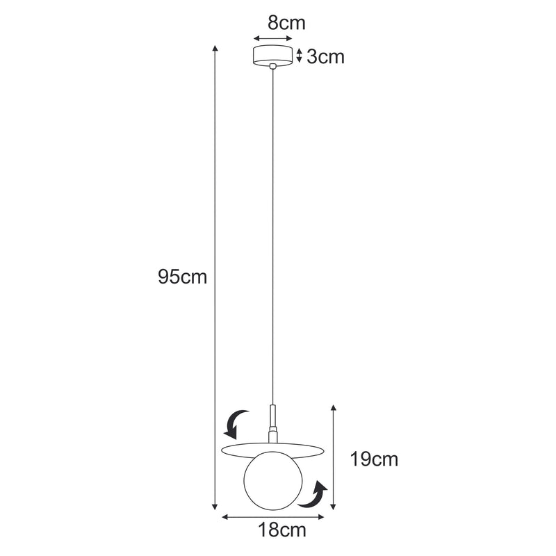 Kaja Sante 1L pendant lamp G9 H 95.0cm