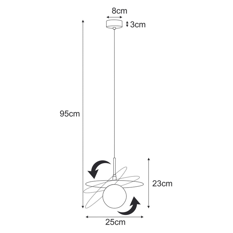 Kaja Fermi 1L pendant lamp G9 H 95.0cm