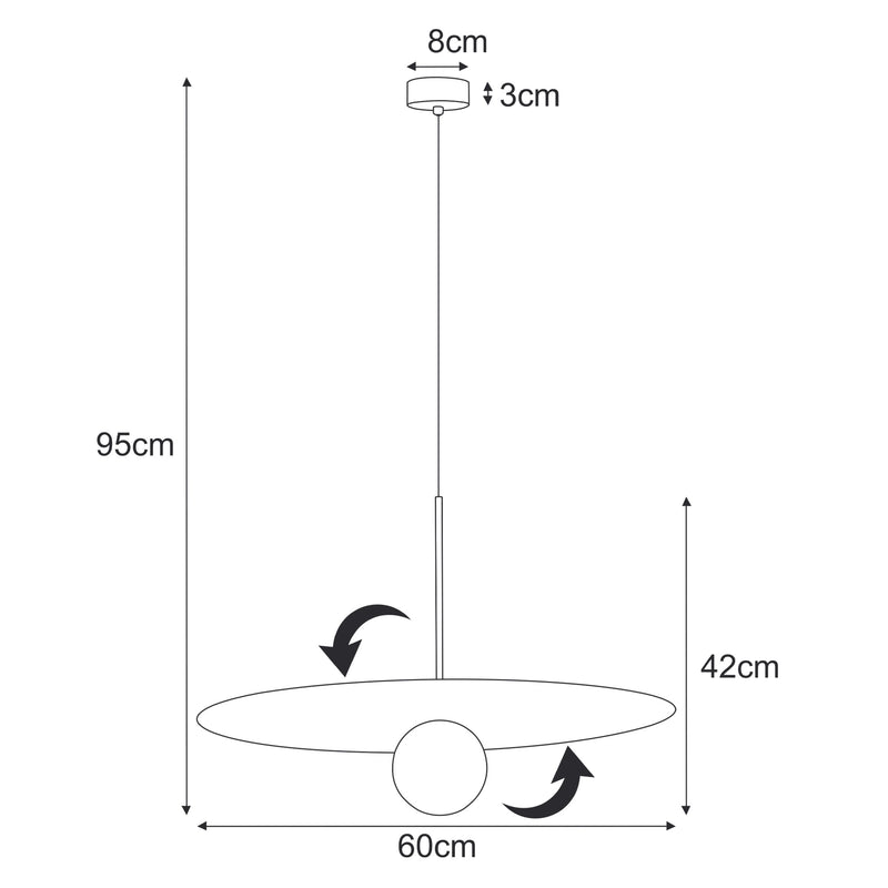 Kaja Fermi 1L pendant lamp G9 H 95.0cm