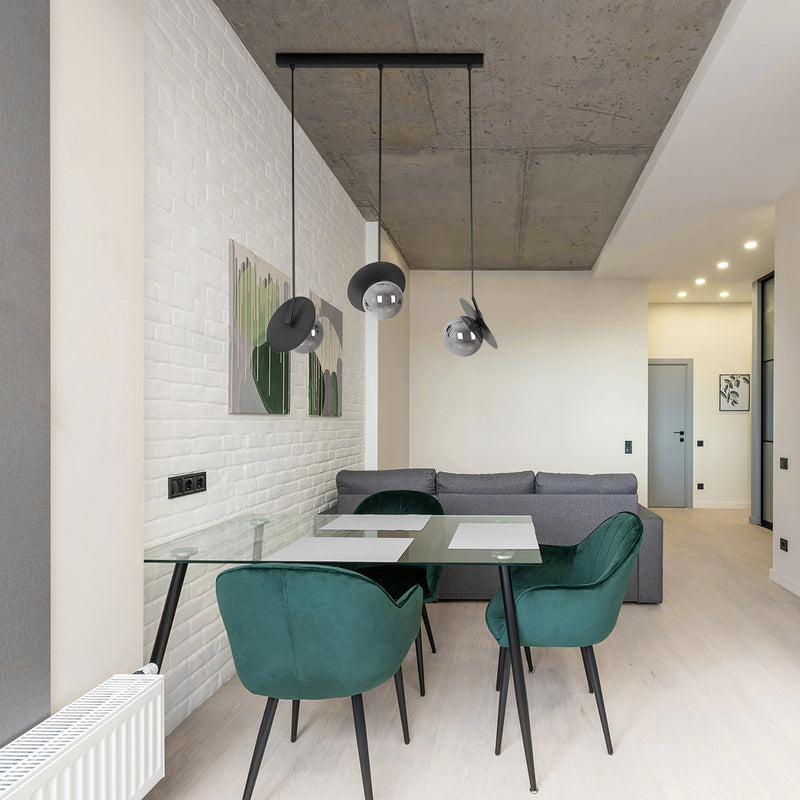 Kaja Fermi 3L linear suspension pendant lamp G9 H 95.0cm