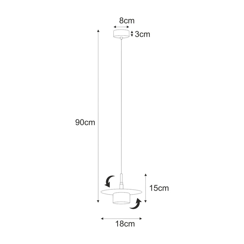 Kaja Burgas 1L pendant lamp GX53 H 90.0cm