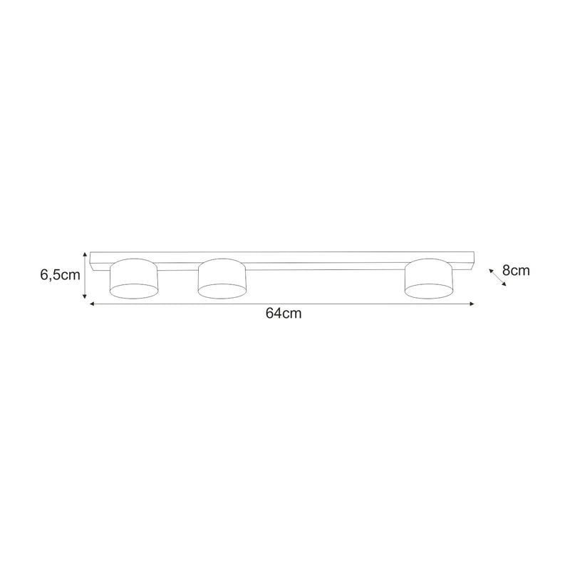 Kaja Cruz 3L monorail ceiling lamp GX53 H 64.0cm