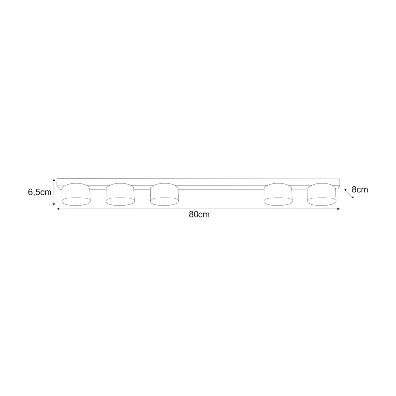 Kaja Cruz 5L monorail ceiling lamp GX53 H 80.0cm