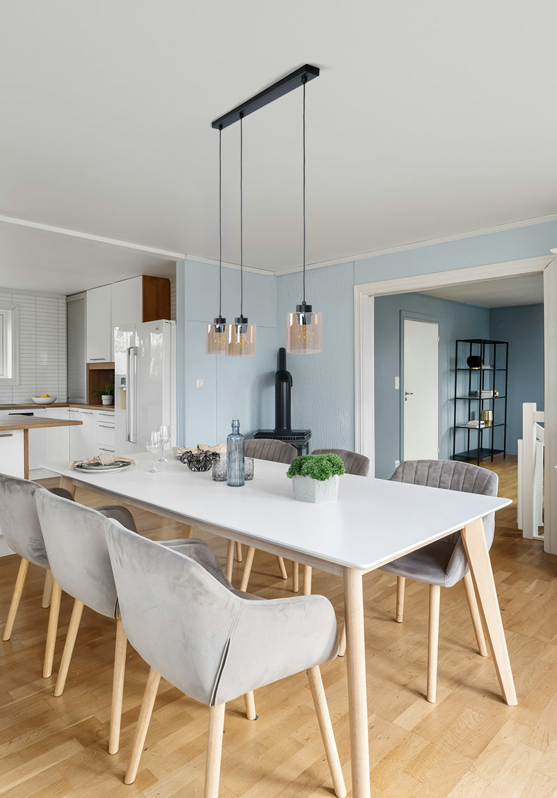 Kaja Soro 3L linear suspension pendant lamp E27 H 100.0cm