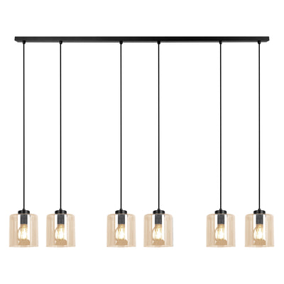 Kaja Soro 6L linear suspension pendant lamp E27 H 100.0cm