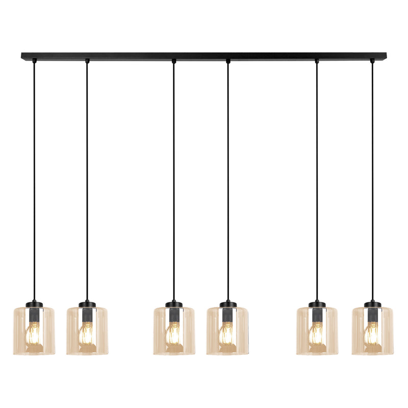 Kaja Soro 6L linear suspension pendant lamp E27 H 100.0cm