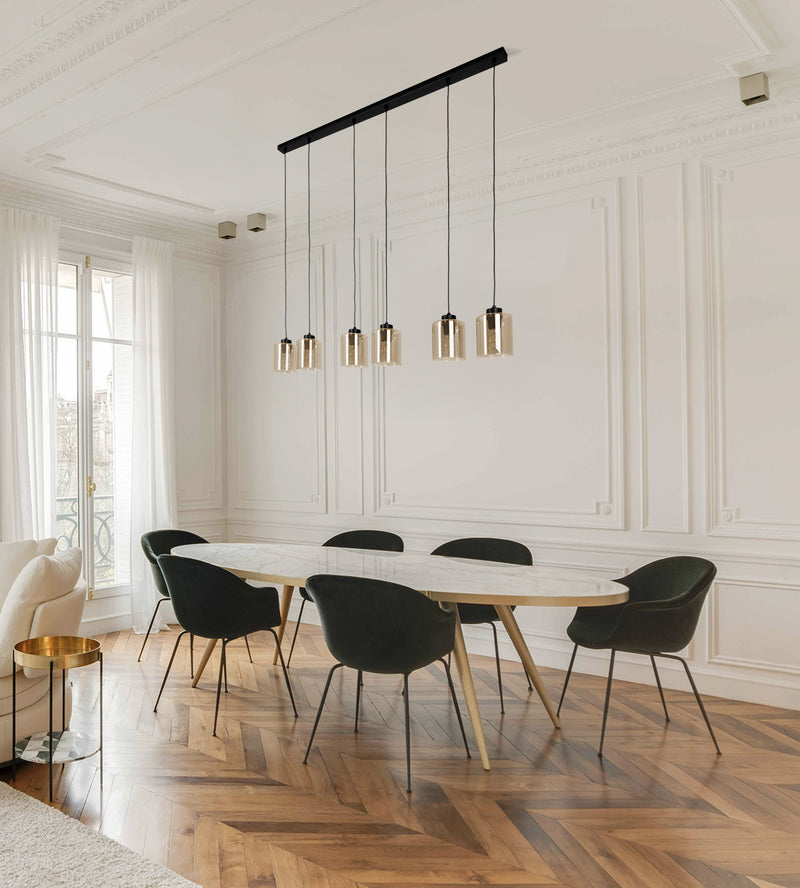 Kaja Soro 6L linear suspension pendant lamp E27 H 100.0cm