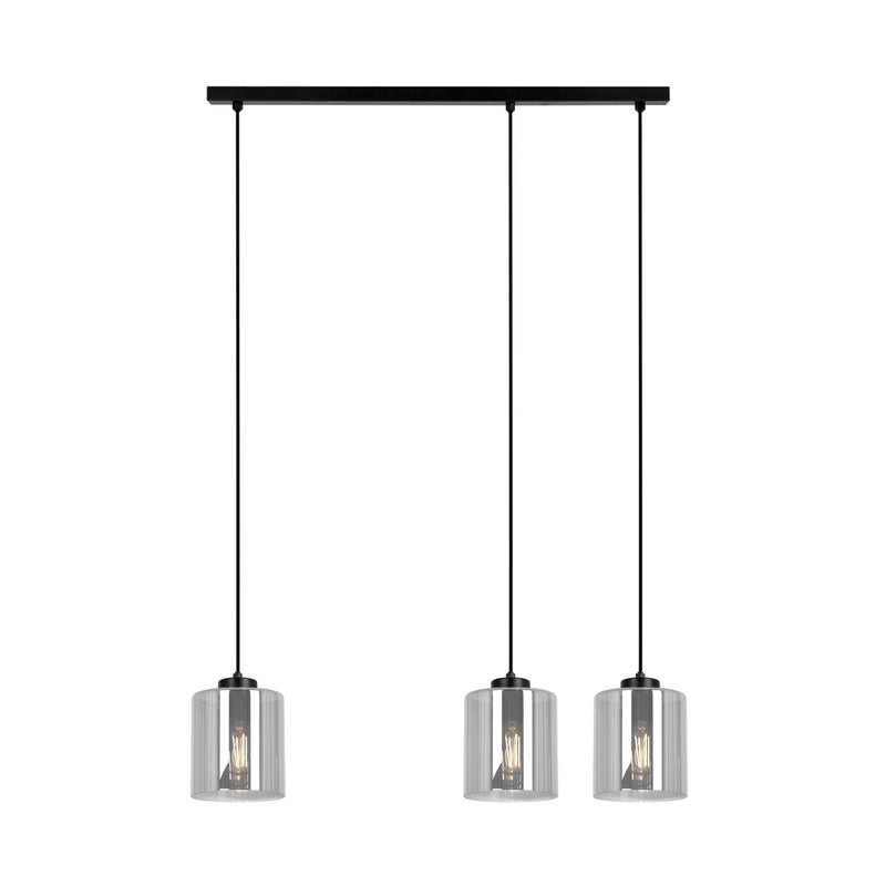 Kaja Miri 3L linear suspension pendant lamp E27 H 100.0cm
