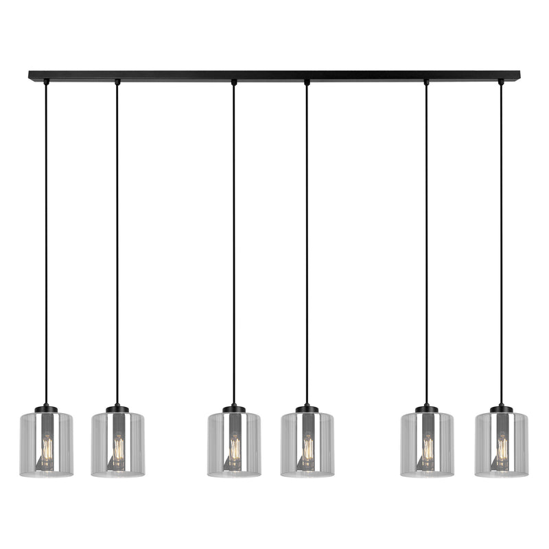 Kaja Miri 6L linear suspension pendant lamp E27 H 100.0cm