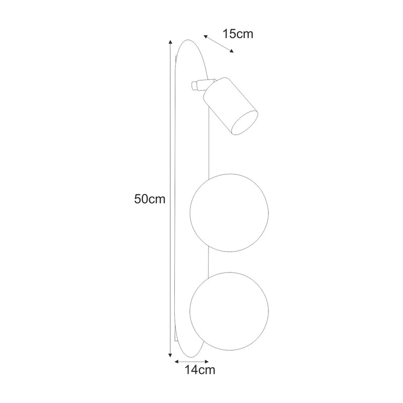 Kaja Aries 3L wall lamp GU10 / G9 H 50.0cm
