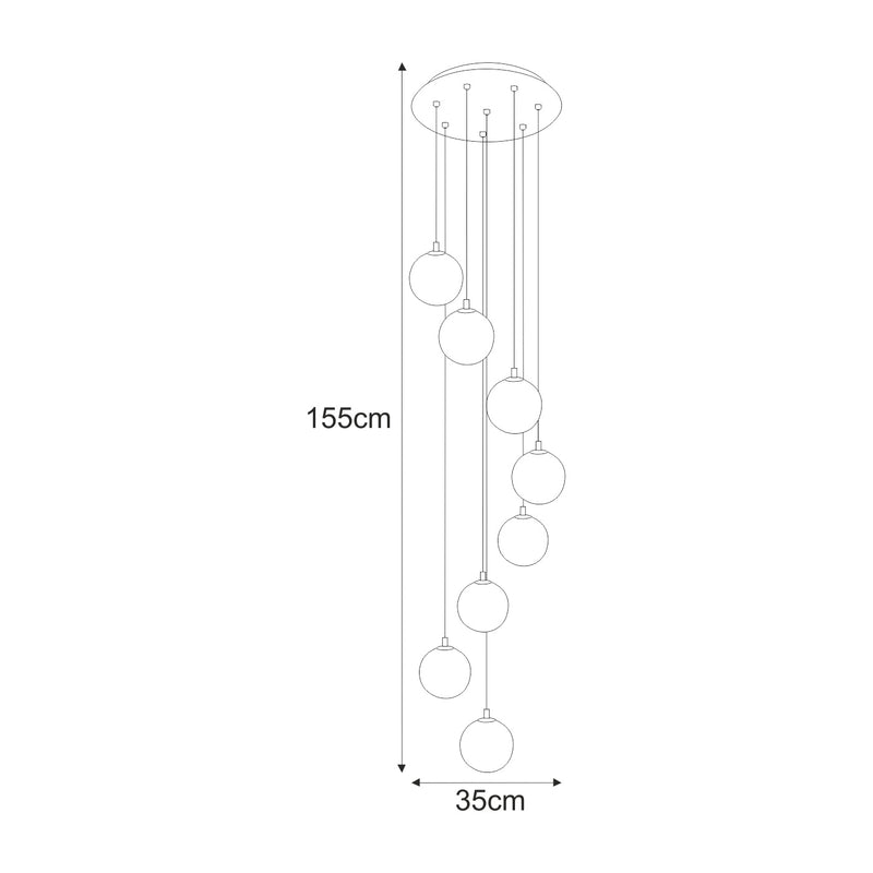 Kaja Dori 8L pendant lamp G9 H 155.0cm