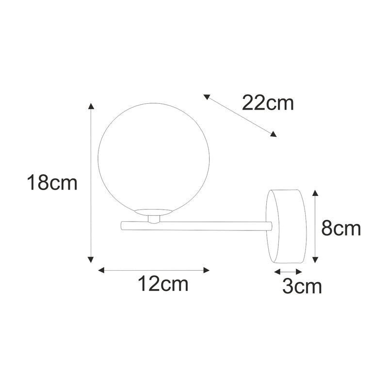 Kaja Dori 1L wall sconce lamp G9 H 18.0cm