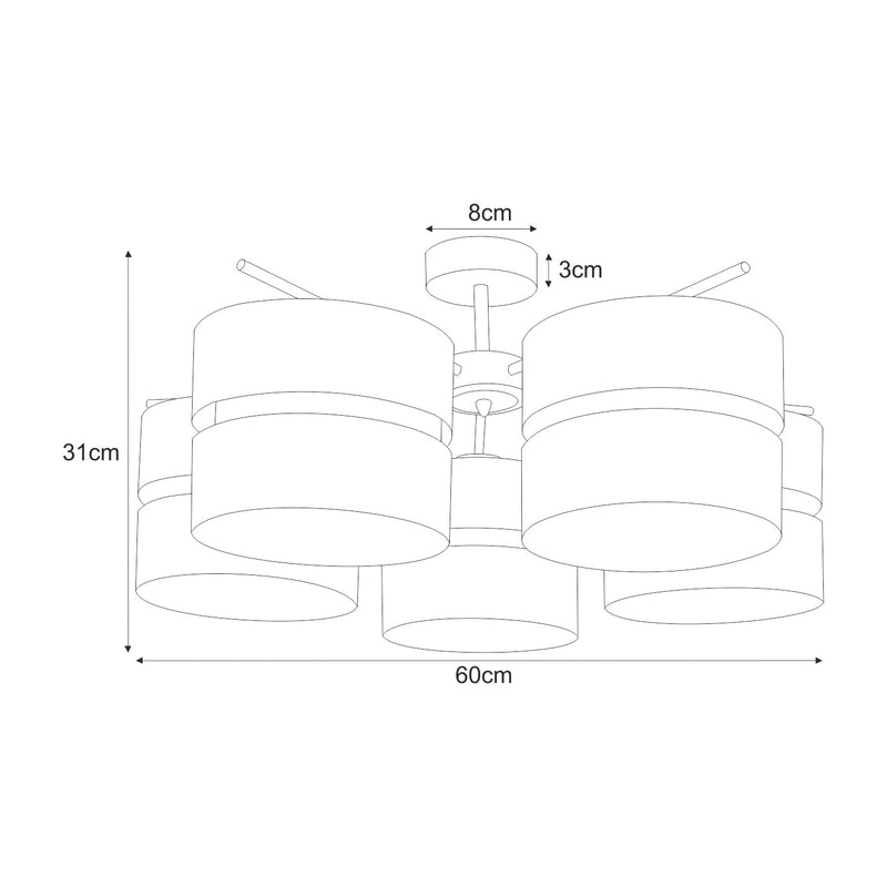 Kaja Malavi 5L ceiling lamp E27 H 31.0cm