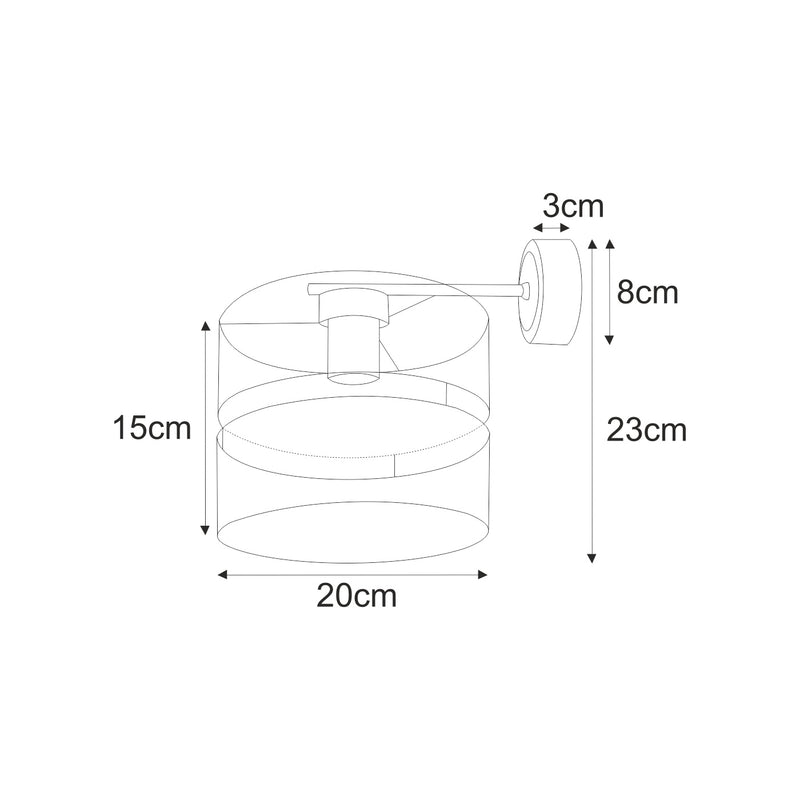 Kaja Malavi 1L wall sconce lamp E27 H 23.0cm