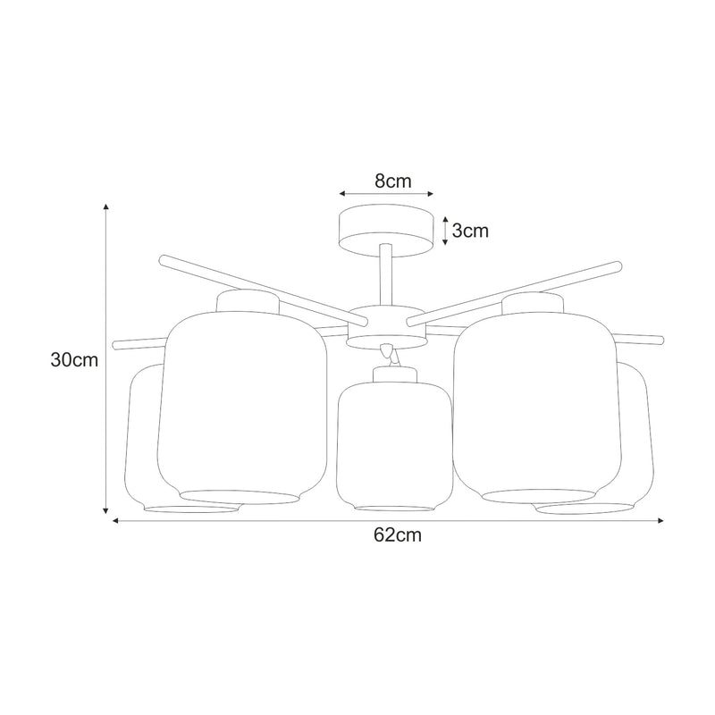 Kaja Piega 5L chandelier E27 H 30.0cm
