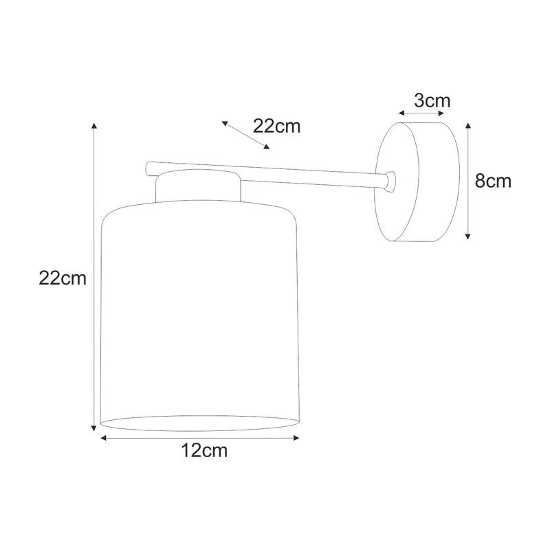 Kaja Aurelia 1L wall sconce lamp E27 H 22.0cm