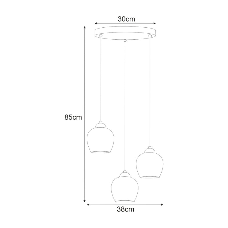 Kaja Abro 3L pendant lamp E27 H 85.0cm