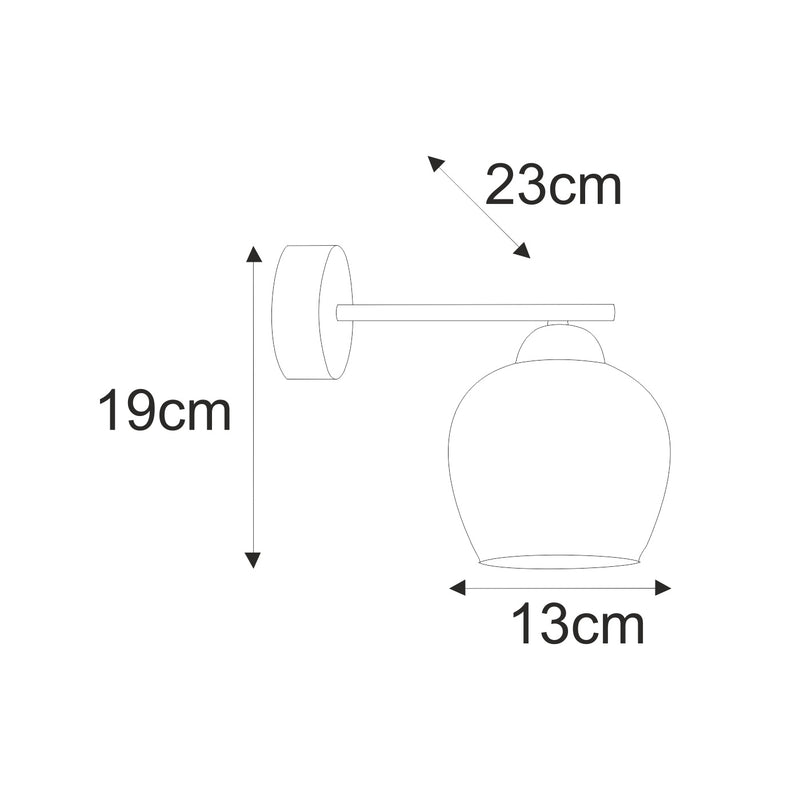 Kaja Abro 1L wall sconce lamp E27 H 19.0cm