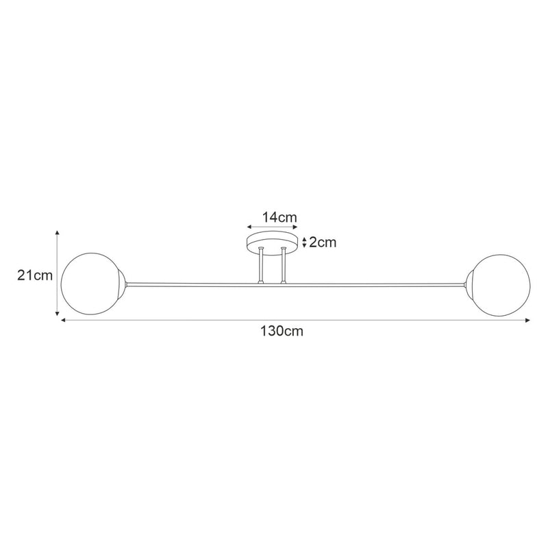 Kaja Lumia 2L monorail ceiling lamp E27 H 21.0cm