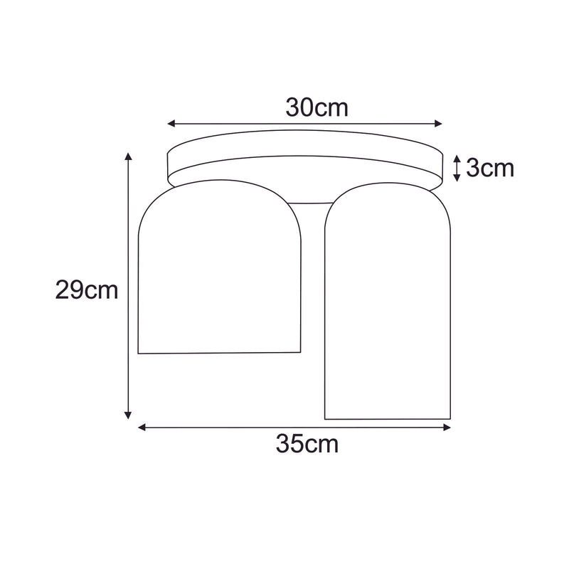 Kaja Capri 2L ceiling lamp E27 H 29.0cm