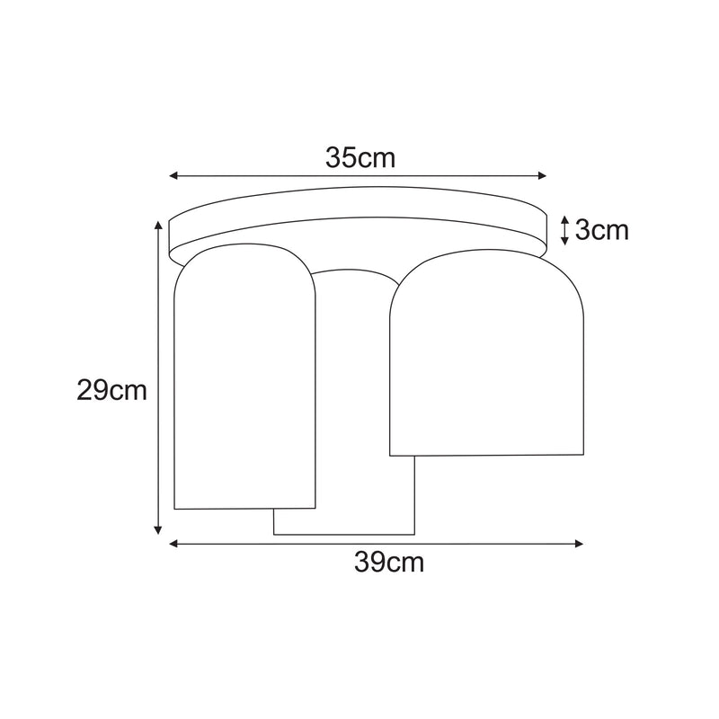Kaja Inga 3L ceiling lamp E27 H 29.0cm