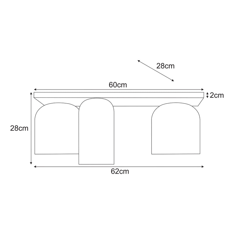 Kaja Inga 3L ceiling lamp E27 H 28.0cm