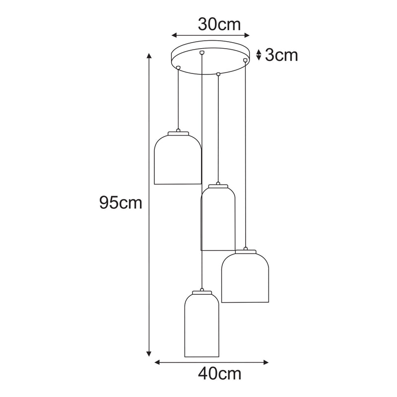 Kaja Inga 4L pendant lamp E27 H 95.0cm