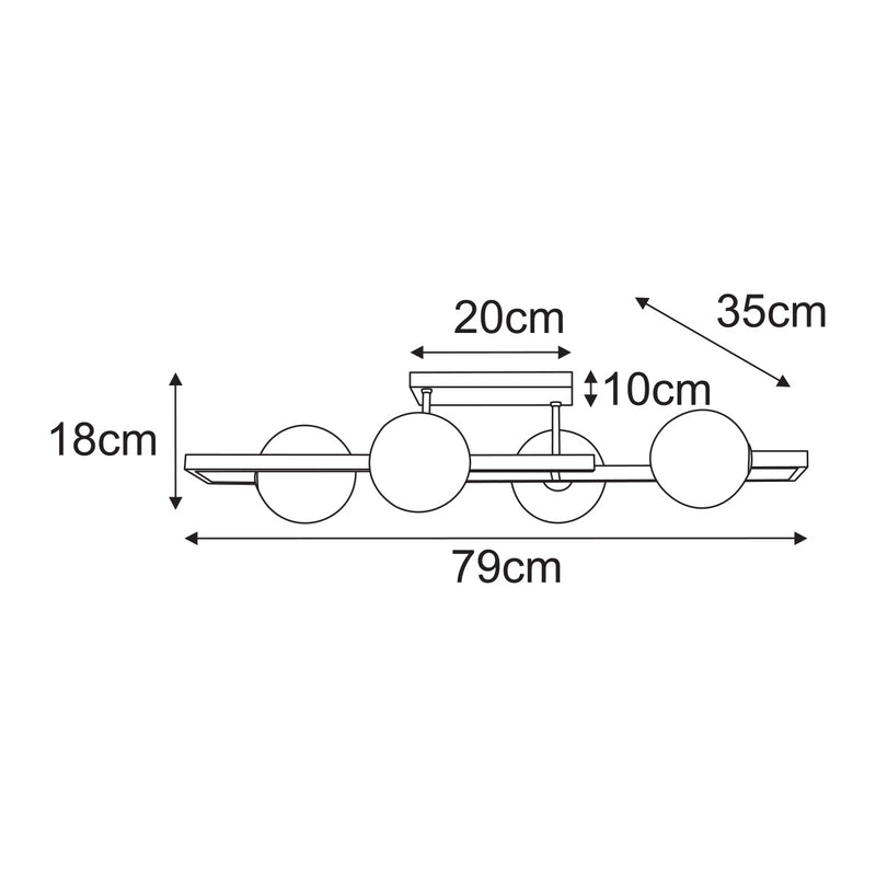 Kaja Parma 4L monorail ceiling lamp G9 H 18.0cm