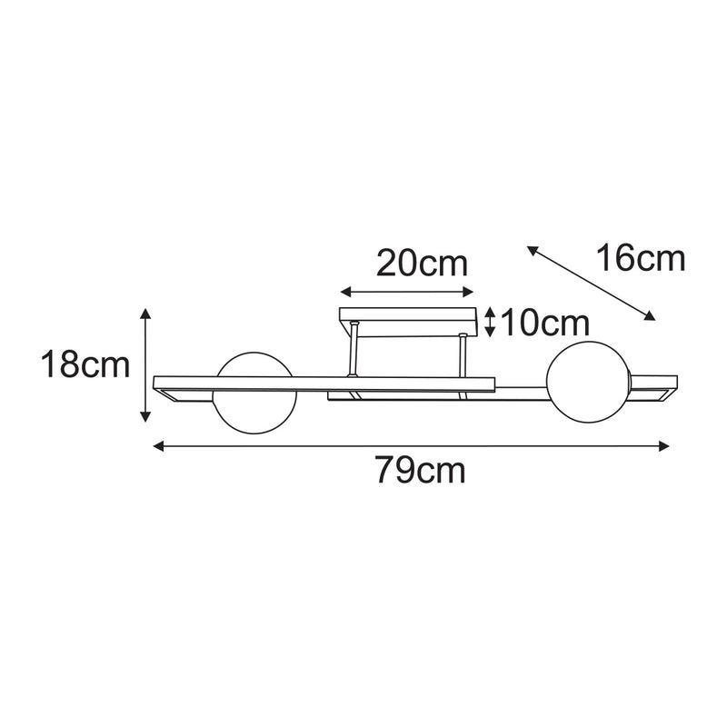 Kaja Parma 2L monorail ceiling lamp G9 H 18.0cm