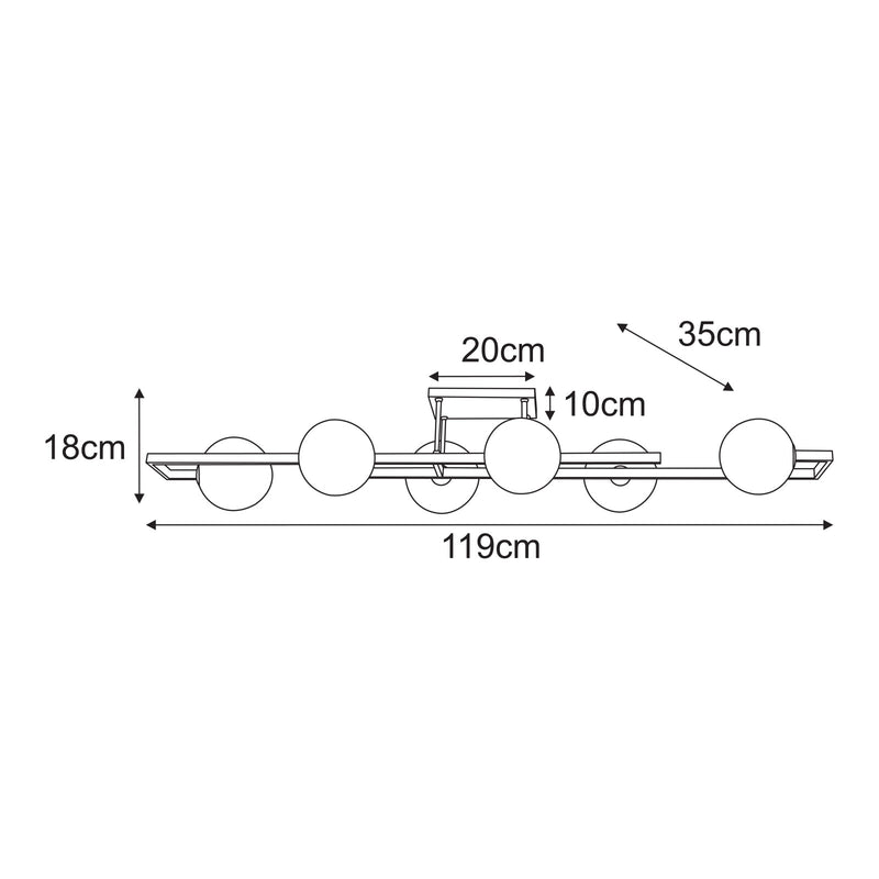 Kaja Parma 6L monorail ceiling lamp G9 H 18.0cm