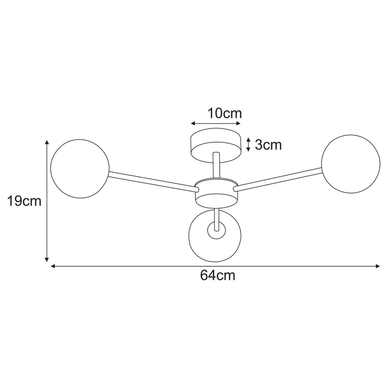 Kaja Casoli 3L ceiling lamp G9 H 19.0cm