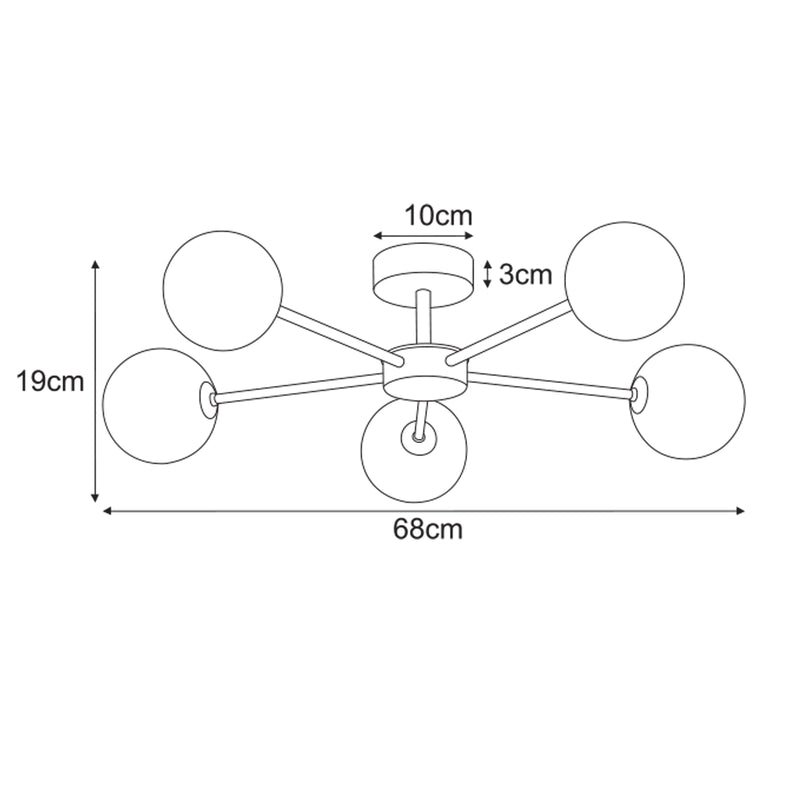 Kaja Casoli 5L ceiling lamp G9 H 19.0cm