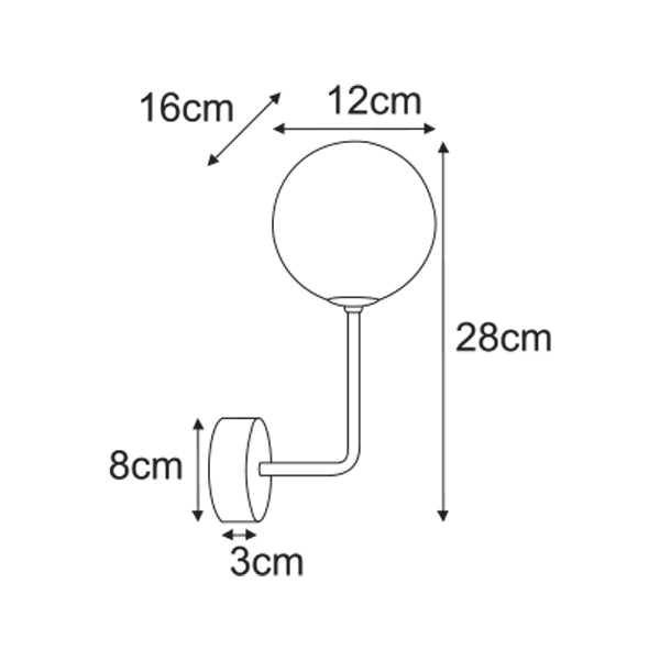 Kaja Greta 1L wall sconce lamp G9 H 28.0cm