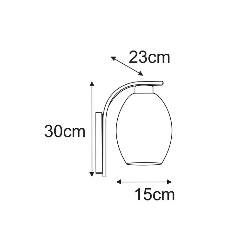 Kaja Balbo 1L wall sconce lamp E27 H 30.0cm