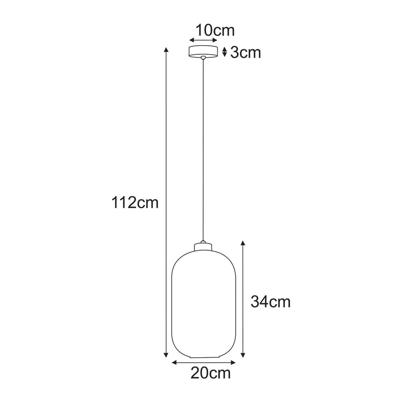 Kaja Silva 1L pendant lamp E27 H 112.0cm
