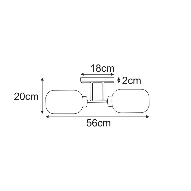 Kaja Silva 1L ceiling lamp E27 H 20.0cm