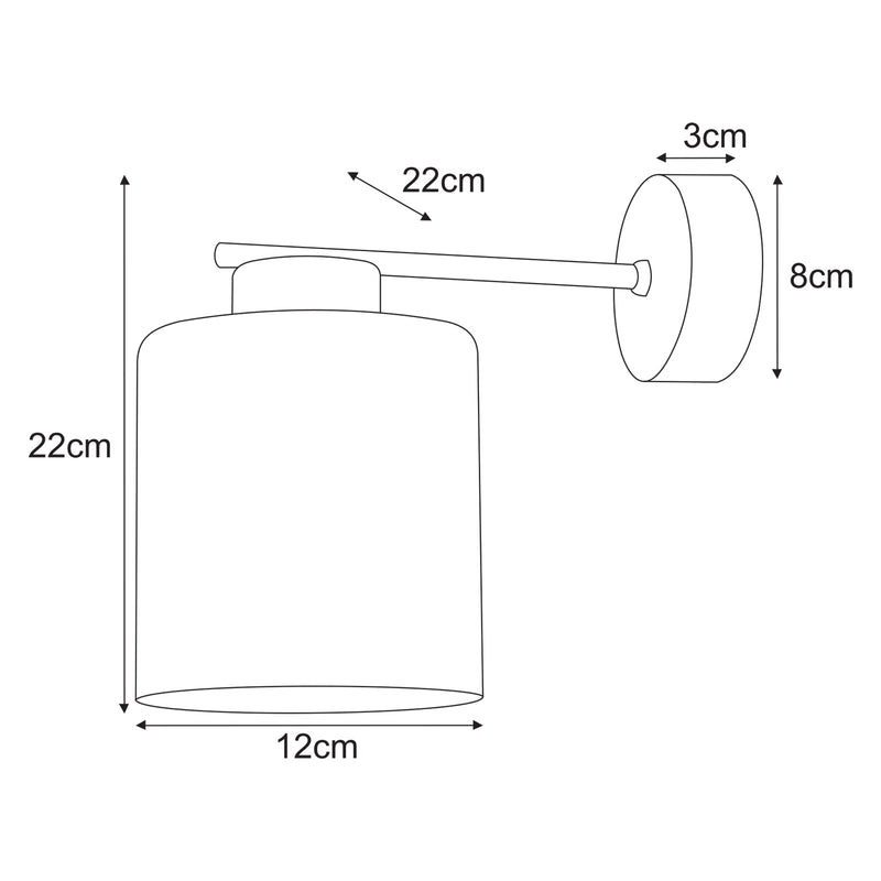 Kaja Vanes 1L wall sconce lamp E27 H 22.0cm
