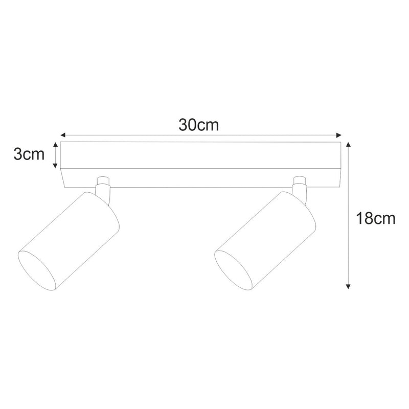 Kaja Mati 2L ceiling spotlight GU10 H 18.0cm