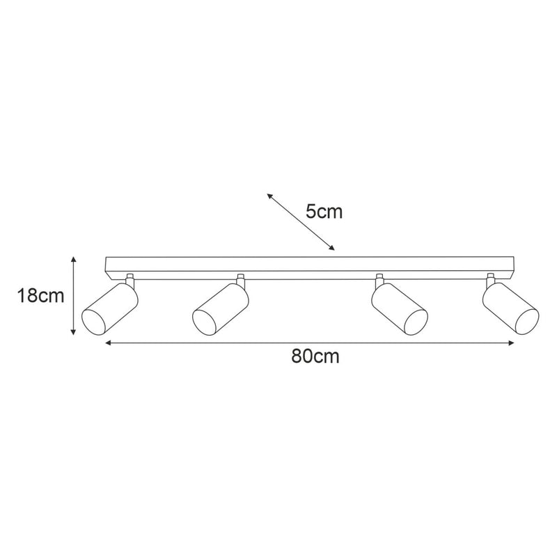 Kaja Mati 4L monorail ceiling lamp GU10 H 18.0cm
