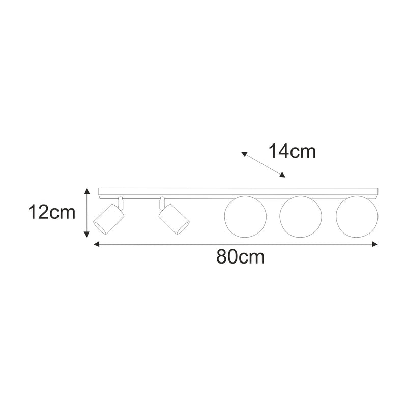 Kaja Aspa 5L monorail ceiling lamp G9 / GU10 H 12.0cm