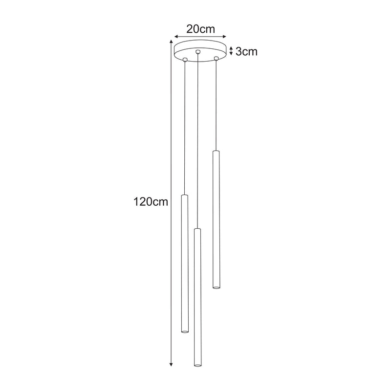 Kaja Suno 3L pendant lamp G9 H 120.0cm