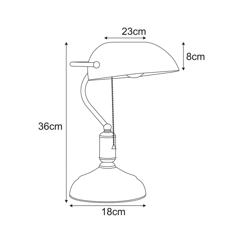 Kaja Bank 1L desk lamp E27 H 36.0cm