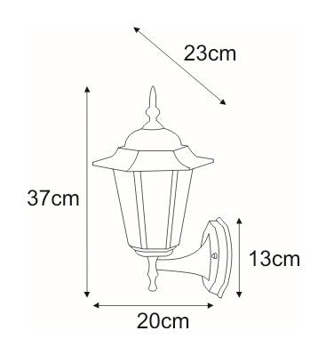 Kaja Standard 1L outdoor wall lamp E27 H 37.0cm