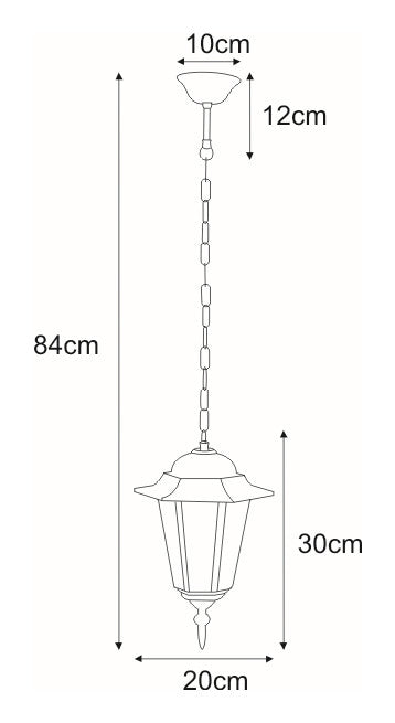 Kaja Standard 1L outdoor pendant lamp E27 H 84.0cm