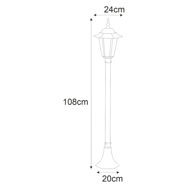 Kaja Standard 1L street light E27 H 108.0cm