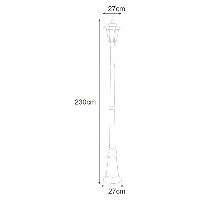 Kaja Standard 1L street light E27 H 230.0cm