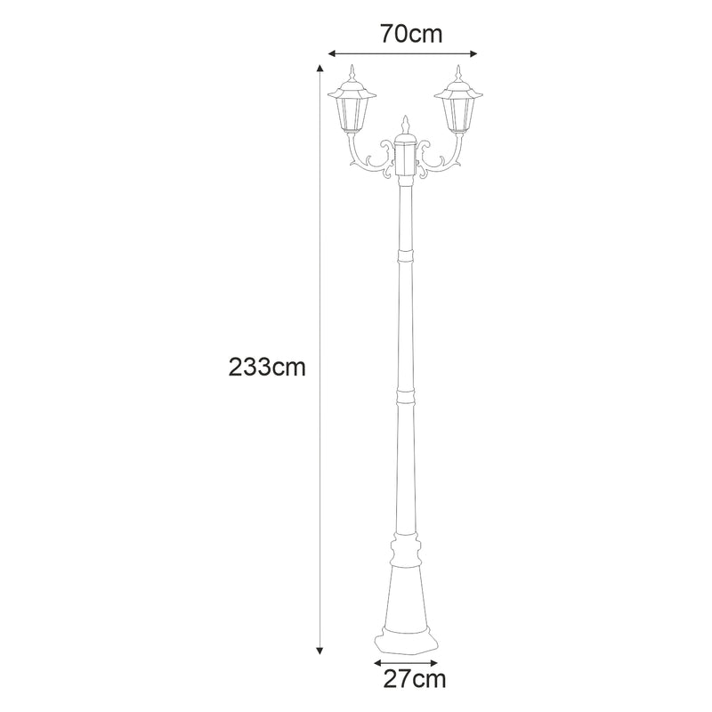 Kaja Standard 2L street light E27 H 233.0cm