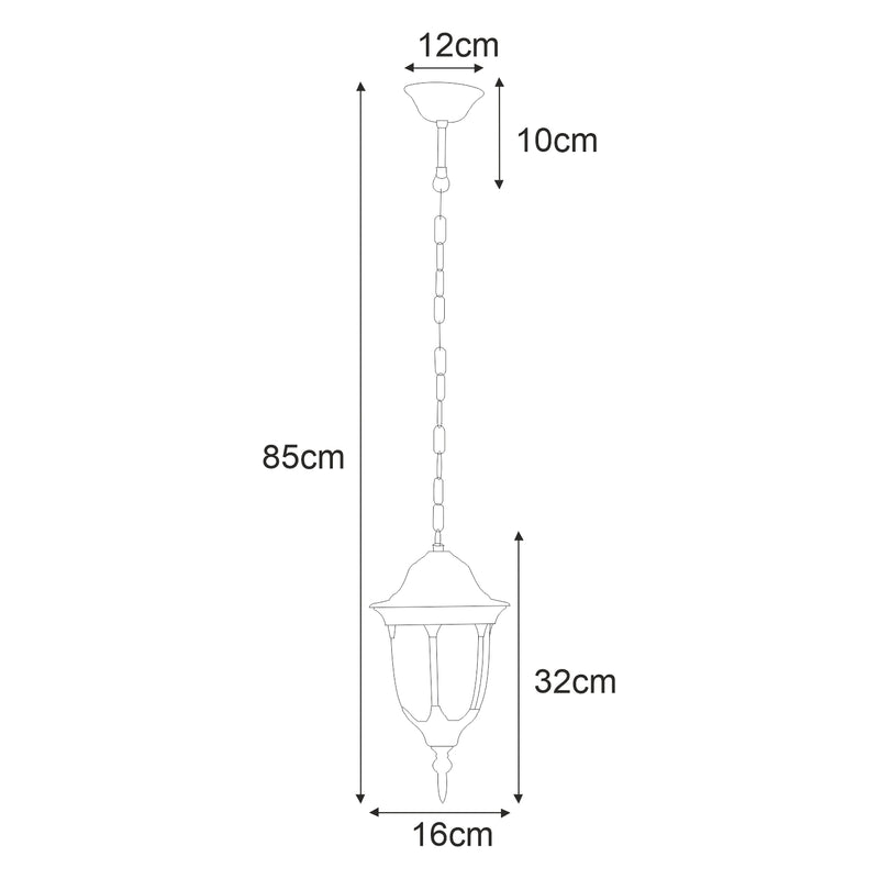 Kaja Vasco 1L outdoor pendant lamp E27 H 90.0cm