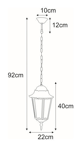 Kaja Lozana 1L outdoor pendant lamp E27 H 92.0cm