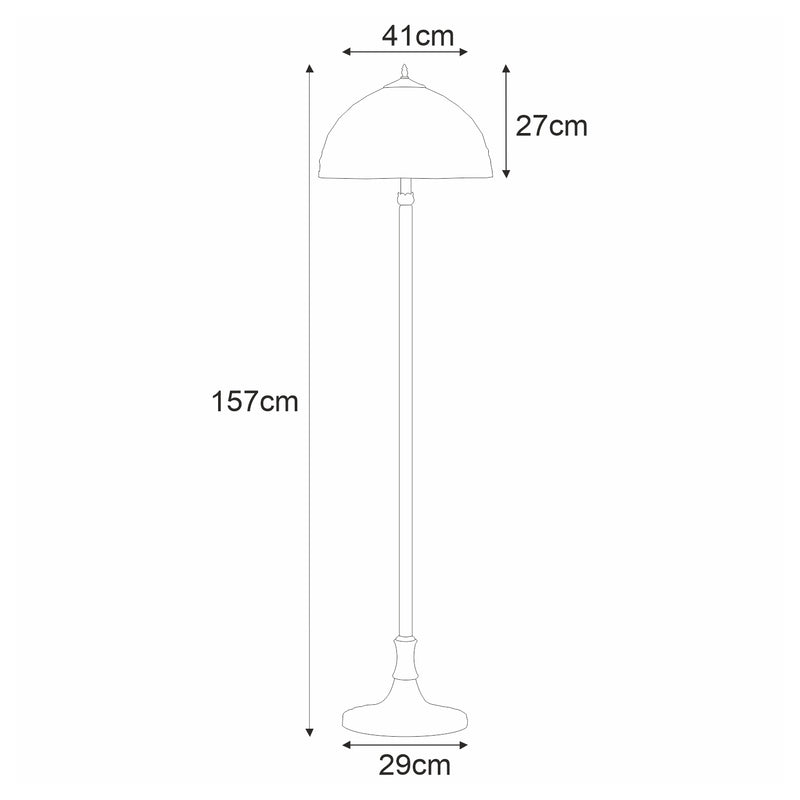 Kaja Tifany 2L floor lamp E27 H 157.0cm